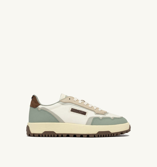 WILDPACE LOW SNEAKERS IN MARSHMALLOW AND SEA GRASS CORDURA AND LEATHER