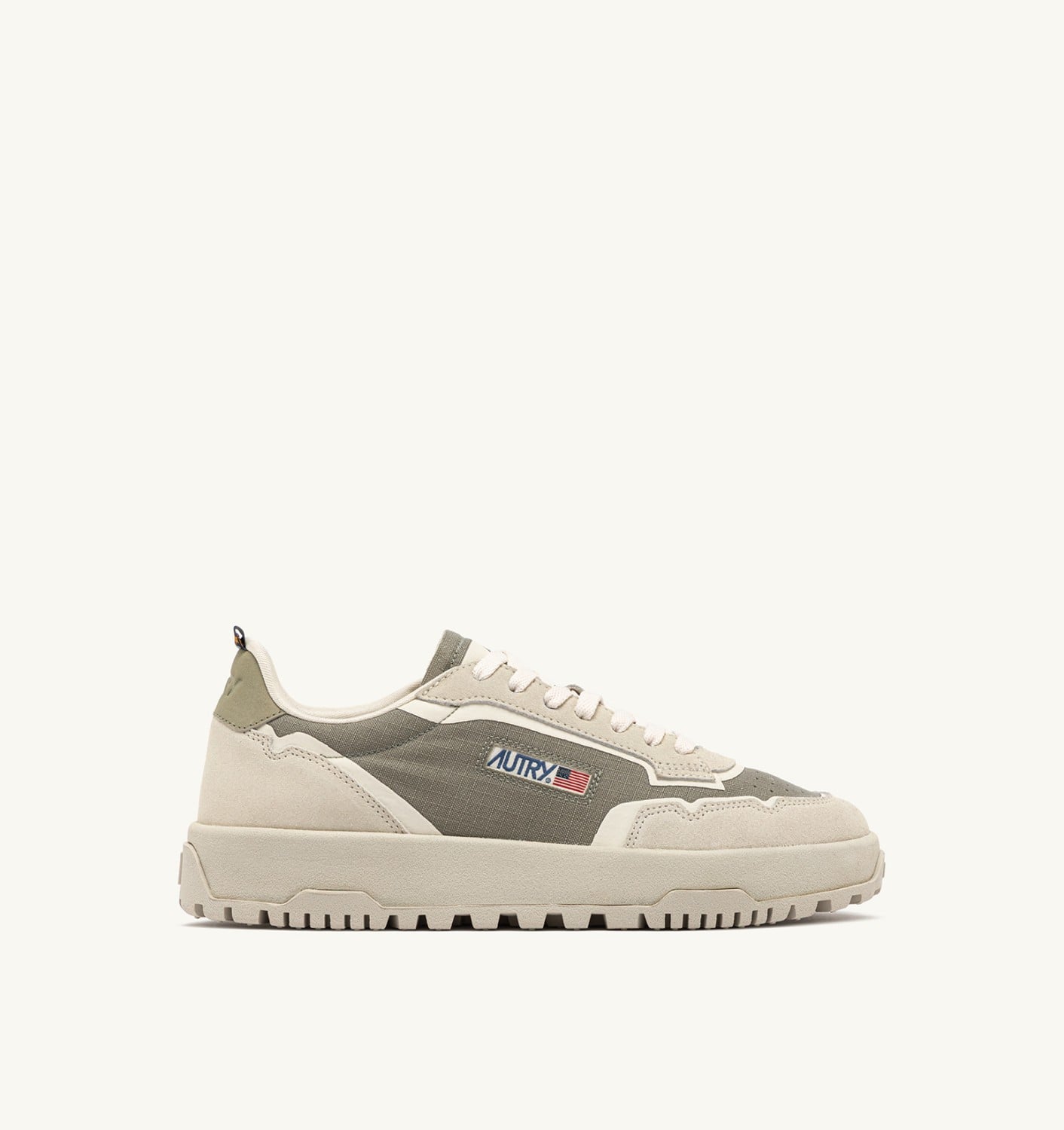 WILDPACE LOW SNEAKERS IN ELM AND WHITE CORDURA AND SUEDE