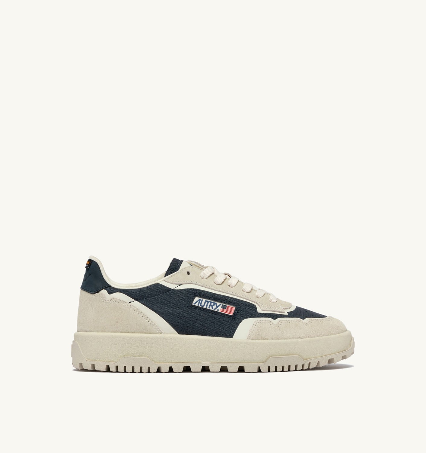 WILDPACE LOW SNEAKERS IN WHITE AND SPACE BLUE CORDURA AND SUEDE