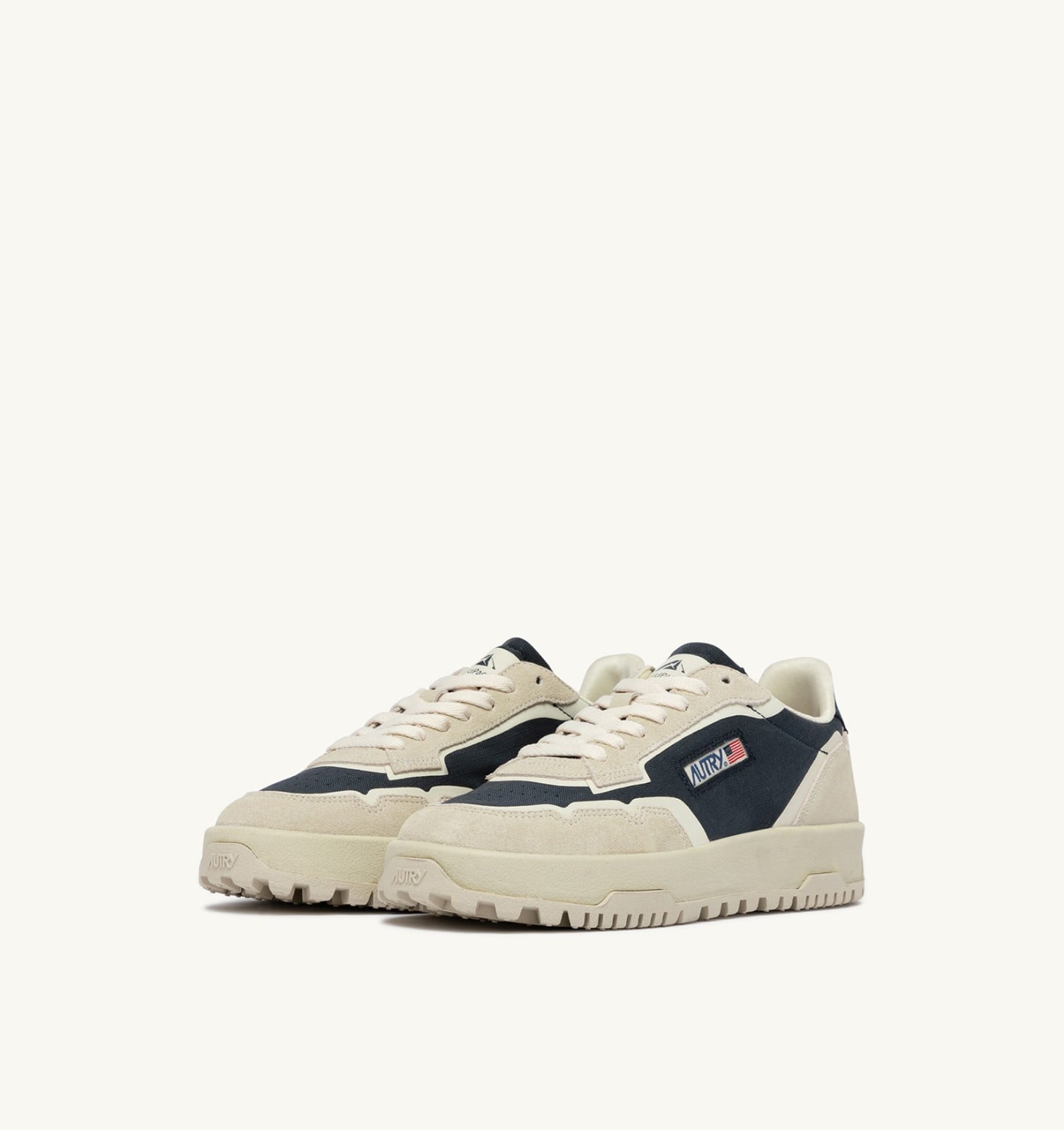 WILDPACE LOW SNEAKERS IN WHITE AND SPACE BLUE CORDURA AND SUEDE