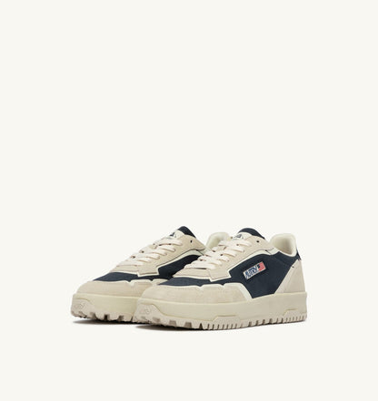 WILDPACE LOW SNEAKERS IN WHITE AND SPACE BLUE CORDURA AND SUEDE