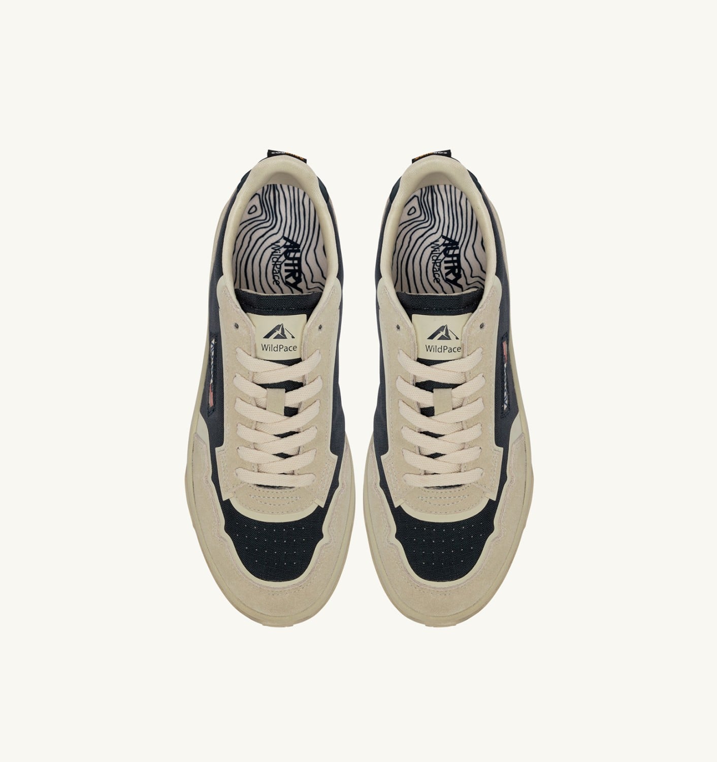 WILDPACE LOW SNEAKERS IN WHITE AND SPACE BLUE CORDURA AND SUEDE