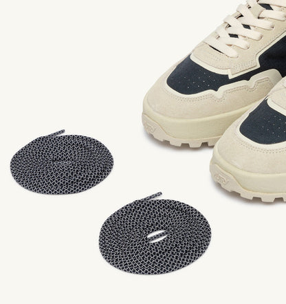 WILDPACE LOW SNEAKERS IN WHITE AND SPACE BLUE CORDURA AND SUEDE