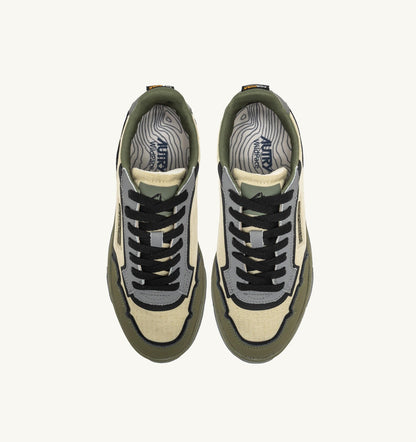 WILDPACE LOW SNEAKERS IN RIPSTOP NYLON AND LEATHER COLOR CASTLE WALL AND TITANIUM