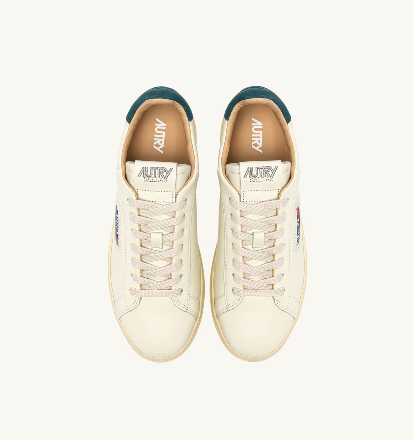 DALLAS LOW SNEAKERS IN MARSHMALLOW AND DARK SEA LEATHER
