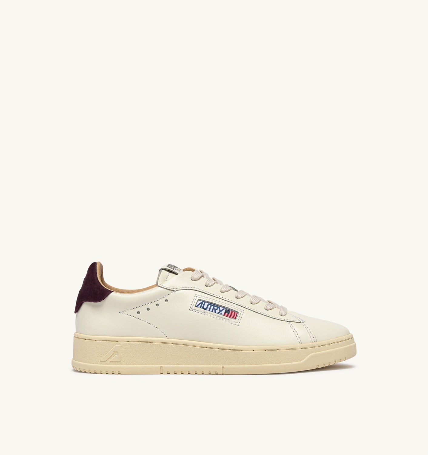 DALLAS LOW SNEAKERS IN MARSHMALLOW AND FIG LEATHER
