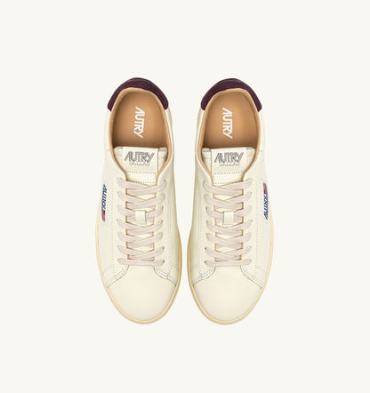 DALLAS LOW SNEAKERS IN MARSHMALLOW AND FIG LEATHER