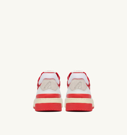 SNEAKERS CLC LOW IN WHITE AND VIRGIN RED LEATHER