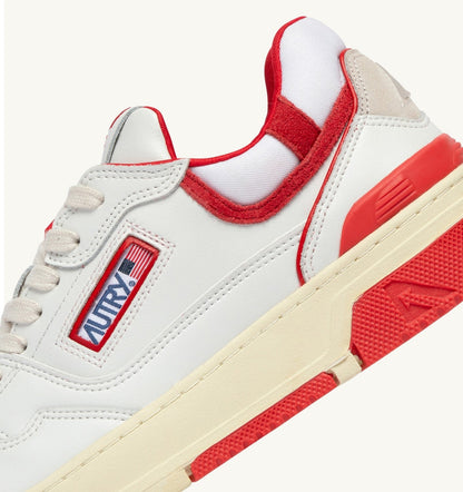 SNEAKERS CLC LOW IN WHITE AND VIRGIN RED LEATHER
