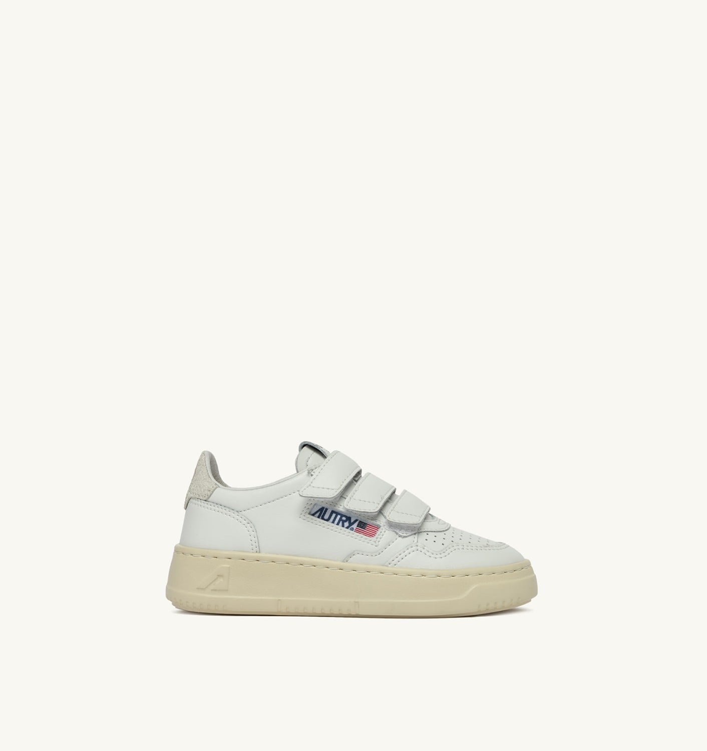 MEDALIST LOW KIDSTRIPES SNEAKERS IN LEATHER COLOR WHITE AND GLITTER