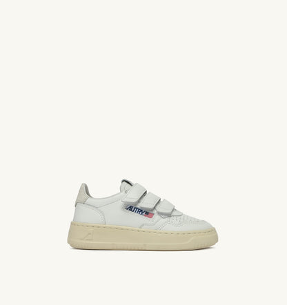 MEDALIST LOW KIDSTRIPES SNEAKERS IN LEATHER COLOR WHITE AND GLITTER