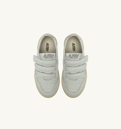 MEDALIST LOW KIDSTRIPES SNEAKERS IN LEATHER COLOR WHITE AND GLITTER