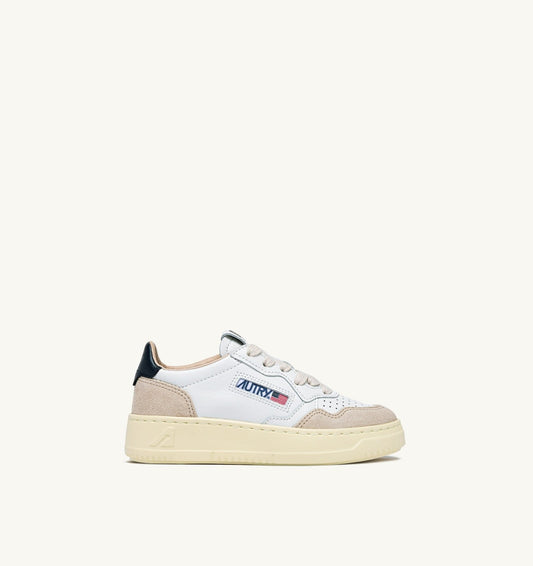 MEDALIST KIDS LOW SNEAKERS IN WHITE AND BLUE SPACE SUEDE