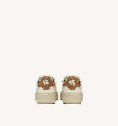 DALLAS KIDS KIDS LOW SNEAKERS IN LEATHER COLOR MARSHMALLOW AND BROWN SUGAR