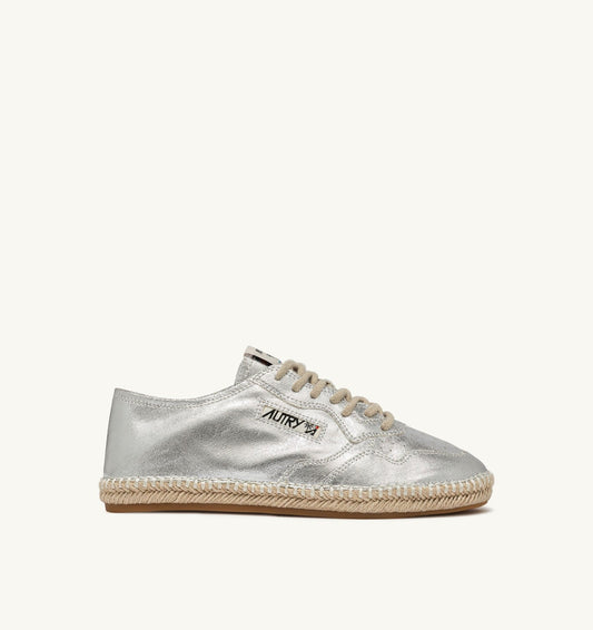 SANDY ESPADRILLES IN SILVER CANVAS