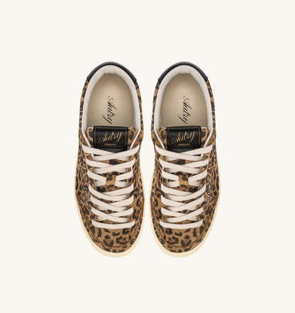 WINDSCAPE LOW SNEAKERS IN LEOPARD AND BLACK SUEDE