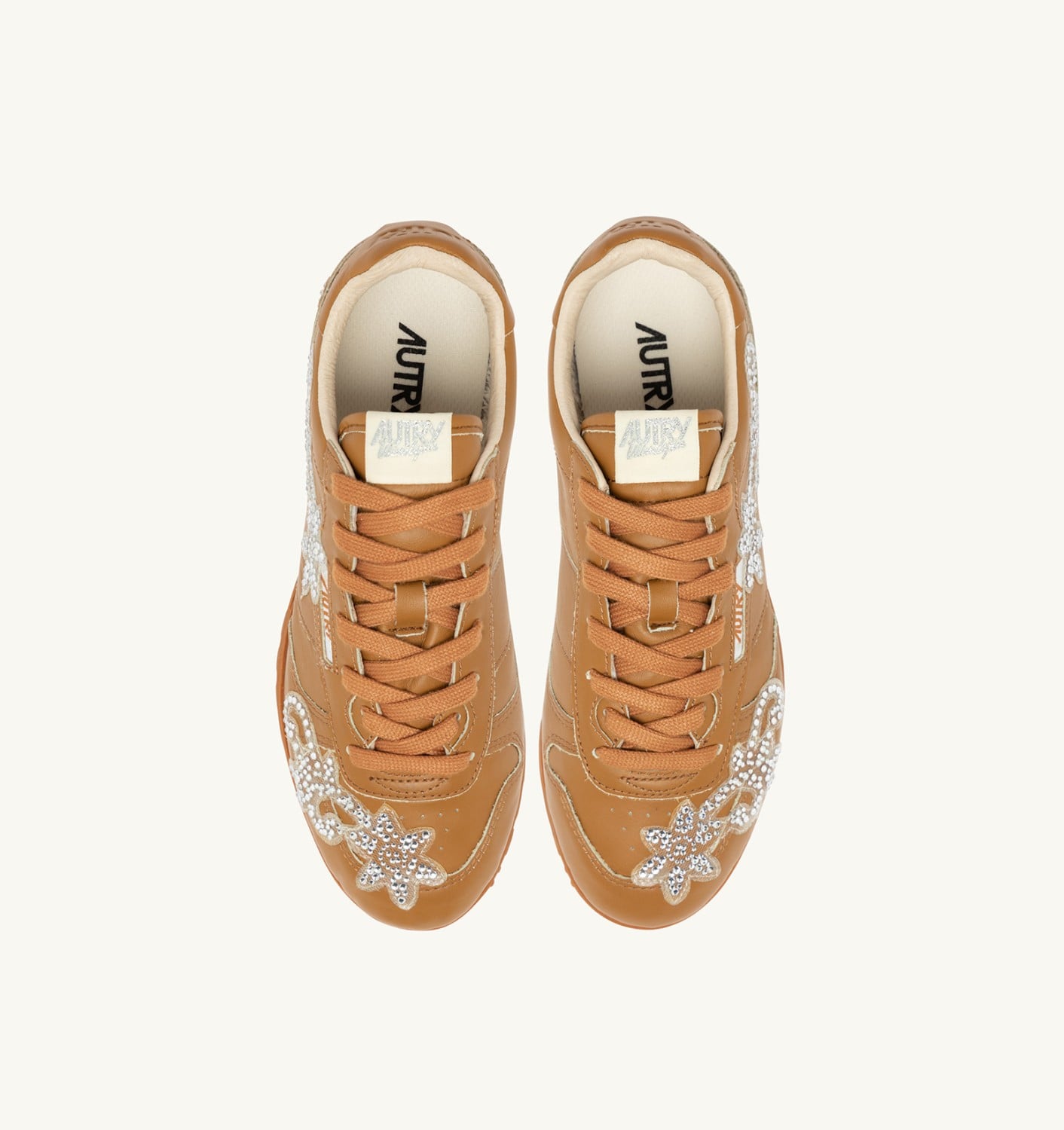 WINDSPIN SNEAKERS IN EARTH LEATHER WITH DECORATIONS