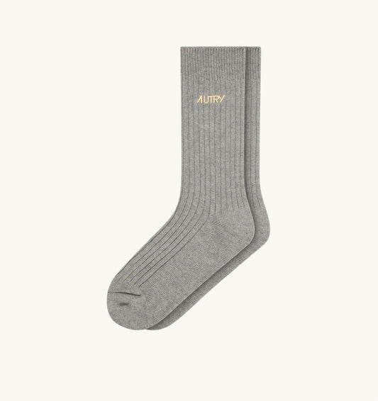 RIBBED SOCKS WITH EMBROIDERED LOGO UNISEX