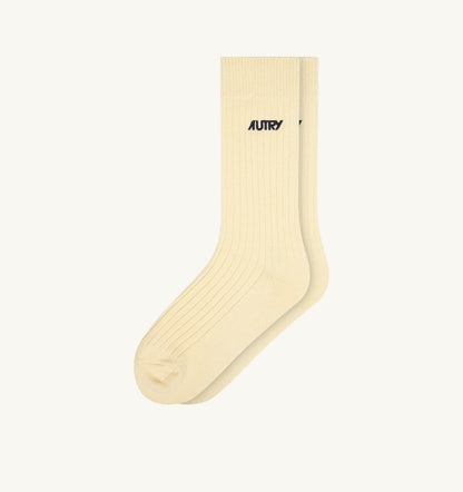 RIBBED SOCKS WITH EMBROIDERED LOGO UNISEX