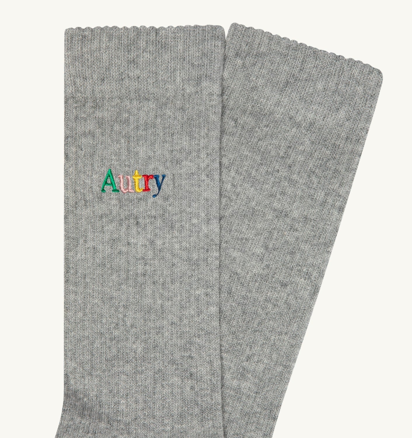 RIBBED SOCKS WITH MULTICOLOR EMBROIDERED LOGO UNISEX