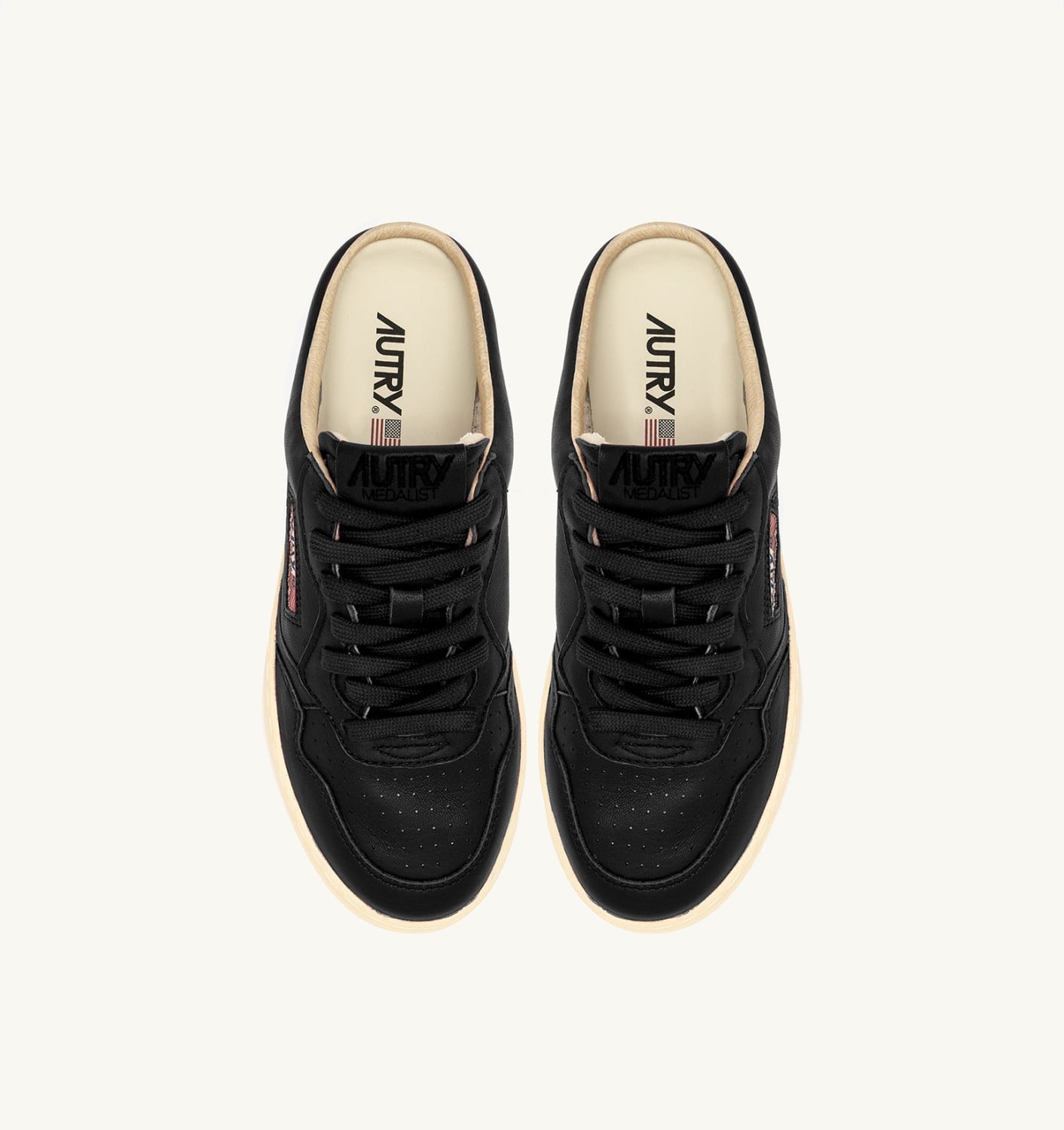 MEDALIST MULE SNEAKERS IN NAPA LEATHER COLOR BLACK
