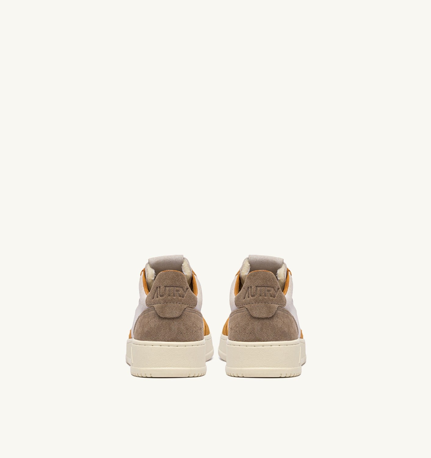 MEDALIST LOW TRICOLOR SNEAKERS IN SUEDE COLOR ANTELOPE WHITE AND BROWN MUSCAT