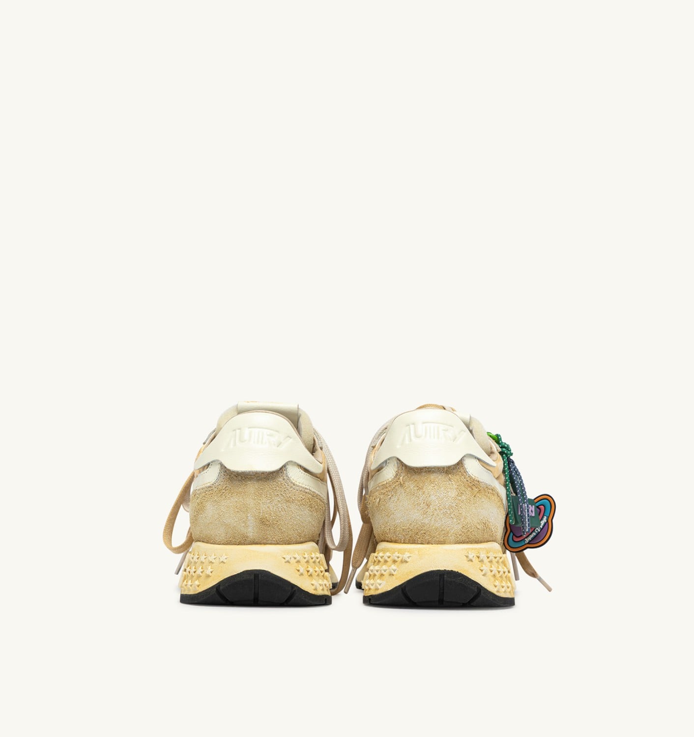 REELWIND SUPER VINTAGE SNEAKERS IN YOLK YELLOW AND WHITE SUEDE AND NYLON