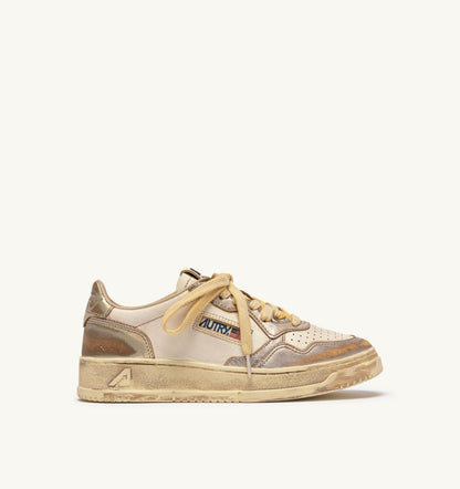 MEDALIST LOW SUPER VINTAGE SNEAKERS IN SILVER AND PLATINUM LEATHER
