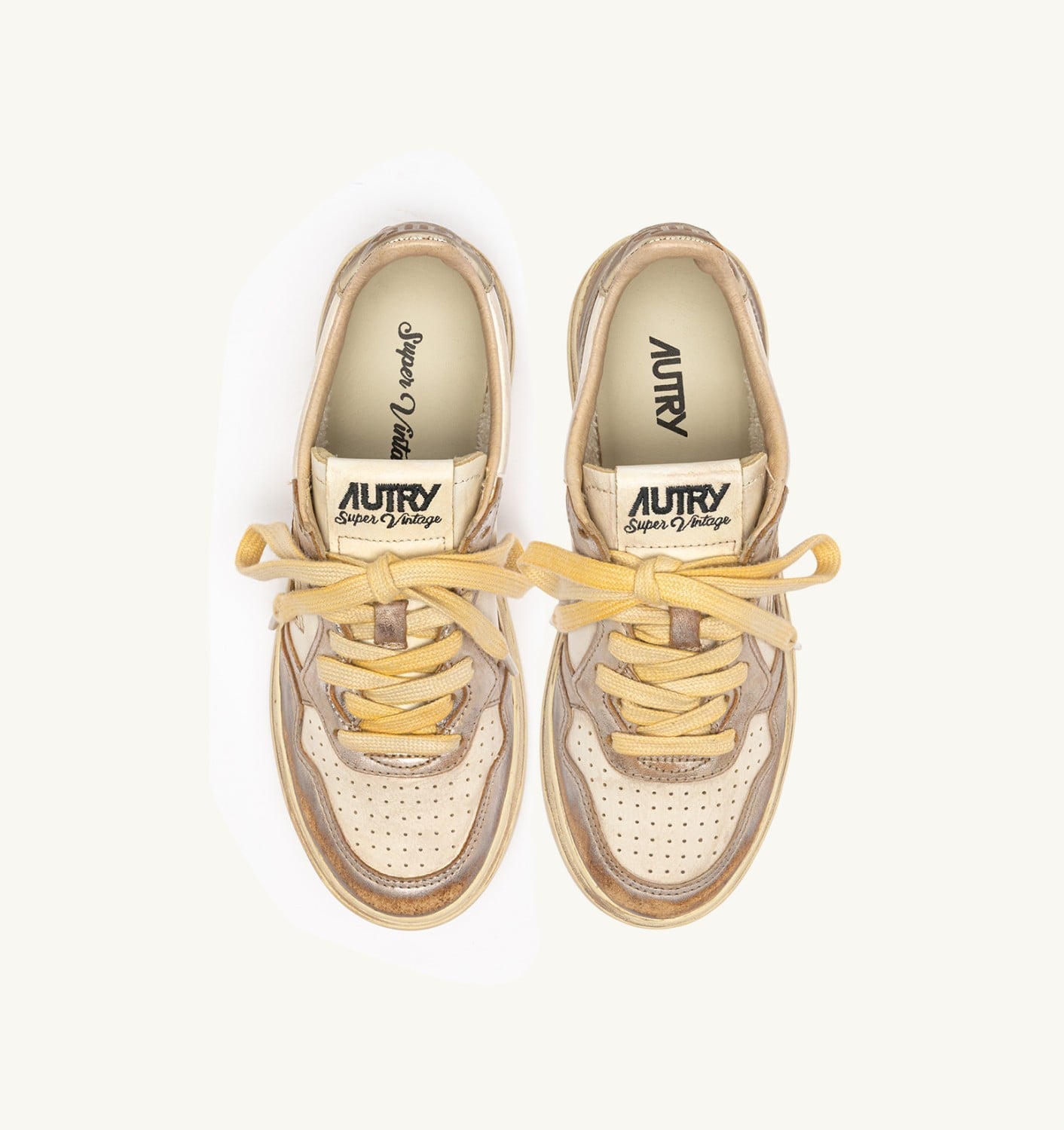 MEDALIST LOW SUPER VINTAGE SNEAKERS IN SILVER AND PLATINUM LEATHER