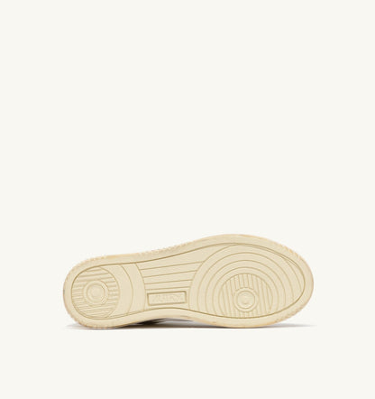 MEDALIST LOW SUPER VINTAGE SNEAKERS IN VANILLA WHITE AND MAUVE LEATHER