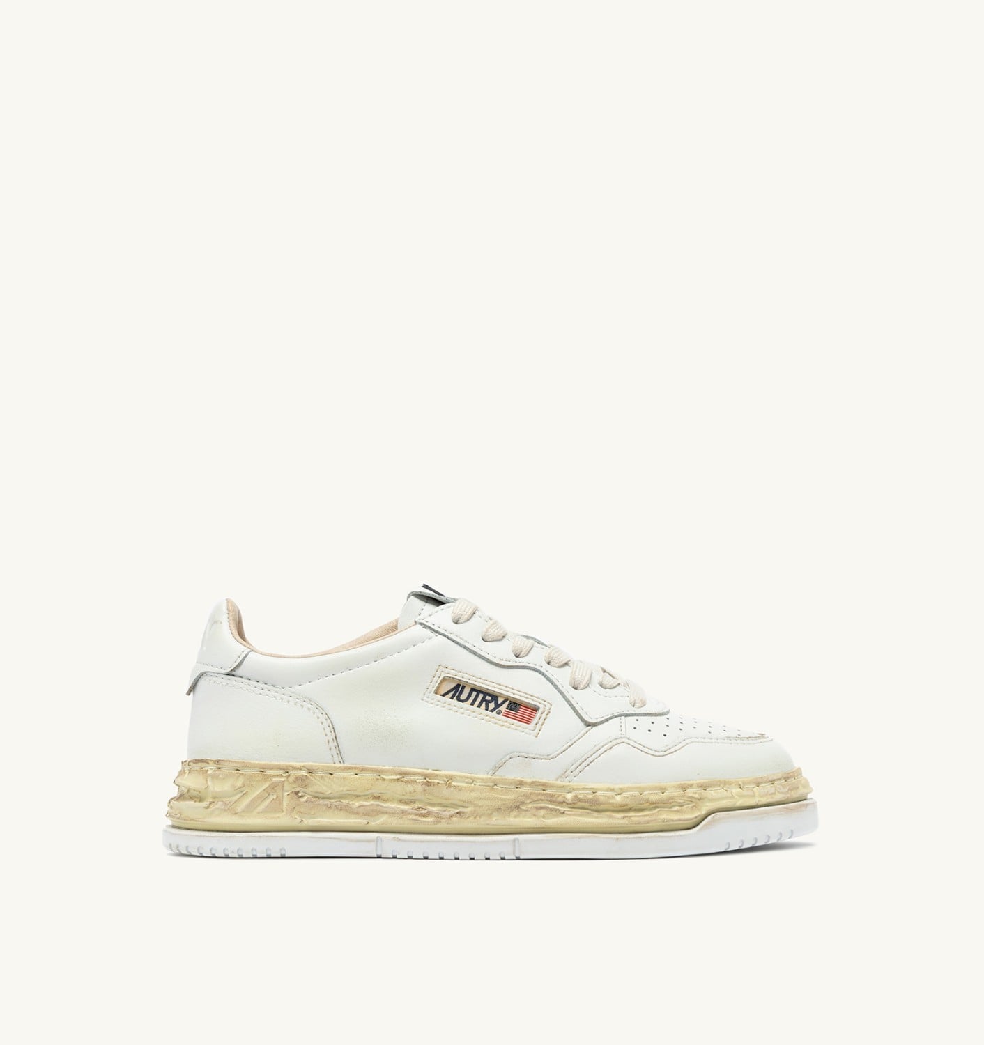 MEDALIST LOW SUPER VINTAGE 'Autry x Maison MIHARA YASUHIRO General Scale.' SNEAKERS IN WHITE LEATHER