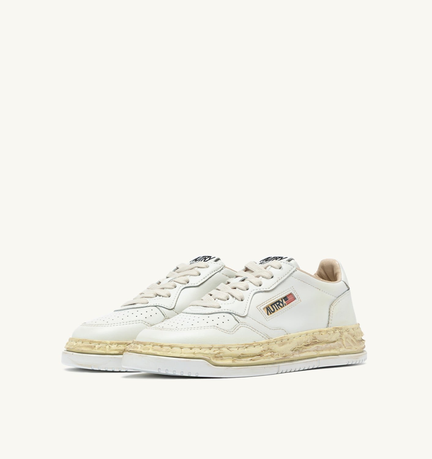 MEDALIST LOW SUPER VINTAGE 'Autry x Maison MIHARA YASUHIRO General Scale.' SNEAKERS IN WHITE LEATHER