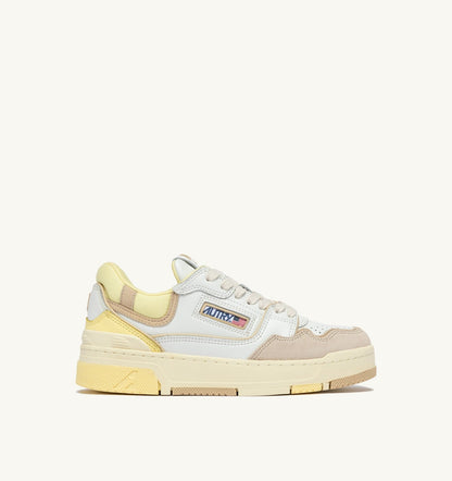 SNEAKERS CLC LOW IN WHITE BOULDER AND LEMON MERINGUE LEATHER AND SUEDE