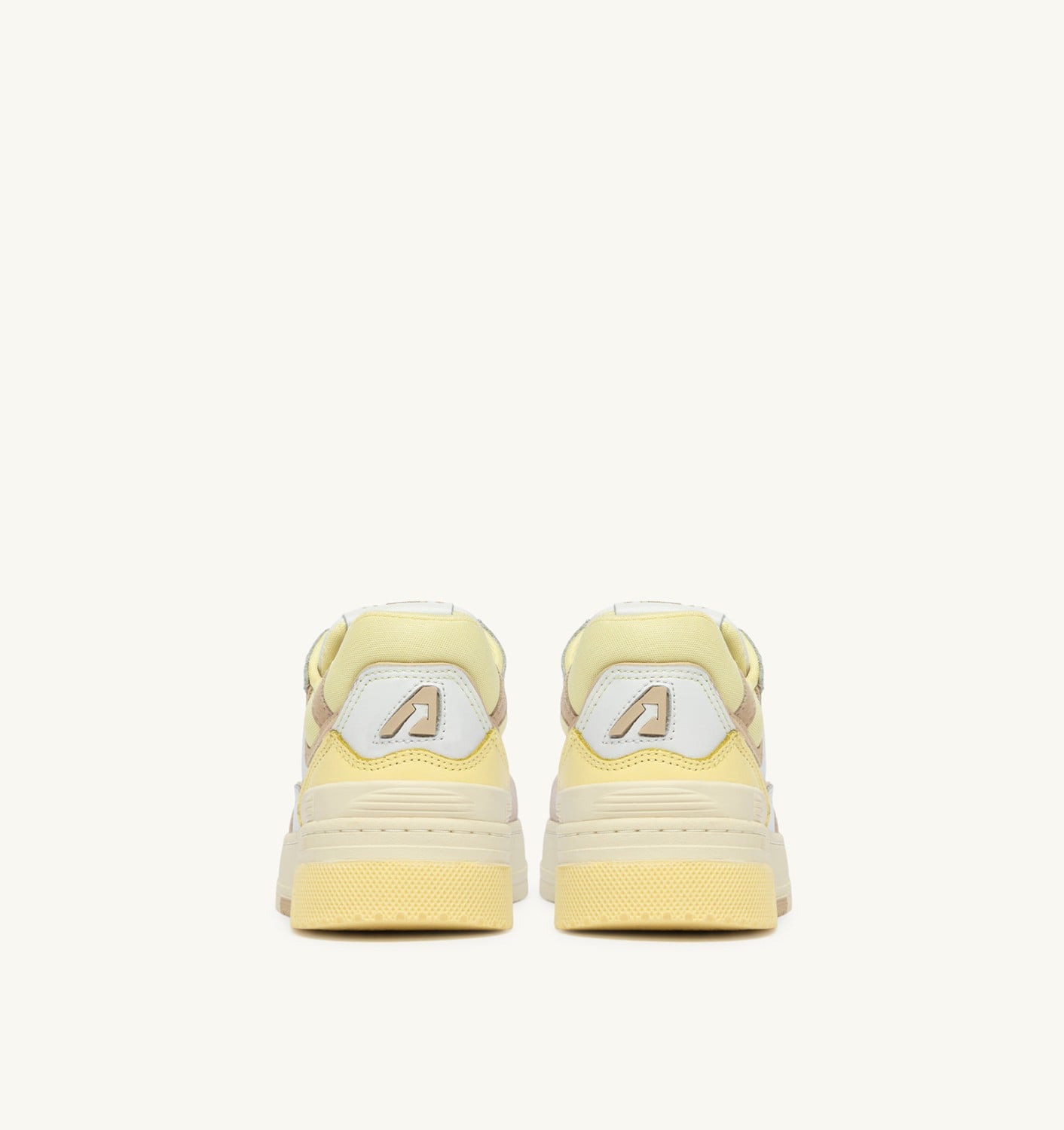 SNEAKERS CLC LOW IN WHITE BOULDER AND LEMON MERINGUE LEATHER AND SUEDE