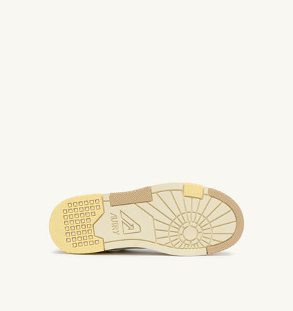 SNEAKERS CLC LOW IN WHITE BOULDER AND LEMON MERINGUE LEATHER AND SUEDE