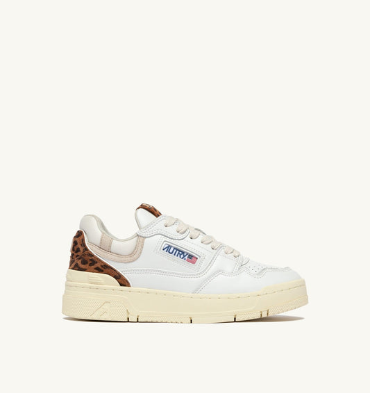 CLC LOW SNEAKERS IN LEATHER COLOR WHITE AND LEOPARD
