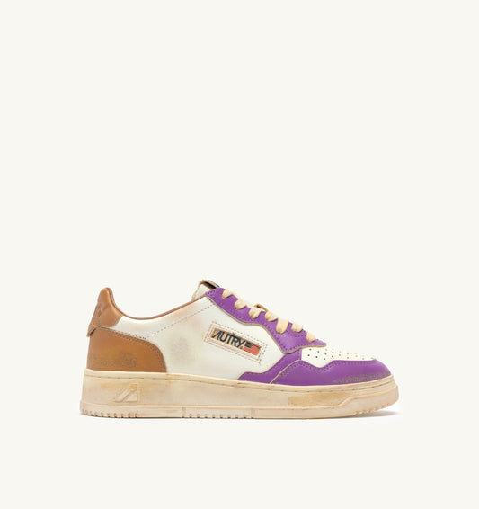 MEDALIST LOW SUPER VINTAGE SNEAKERS IN WHITE APPLE CINNAMON AND DEWBERRY LEATHER