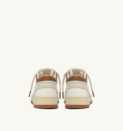 MED-WAY SNEAKERS IN LEATHER COLOR MARSHMALLOW AND BROWN SUGAR