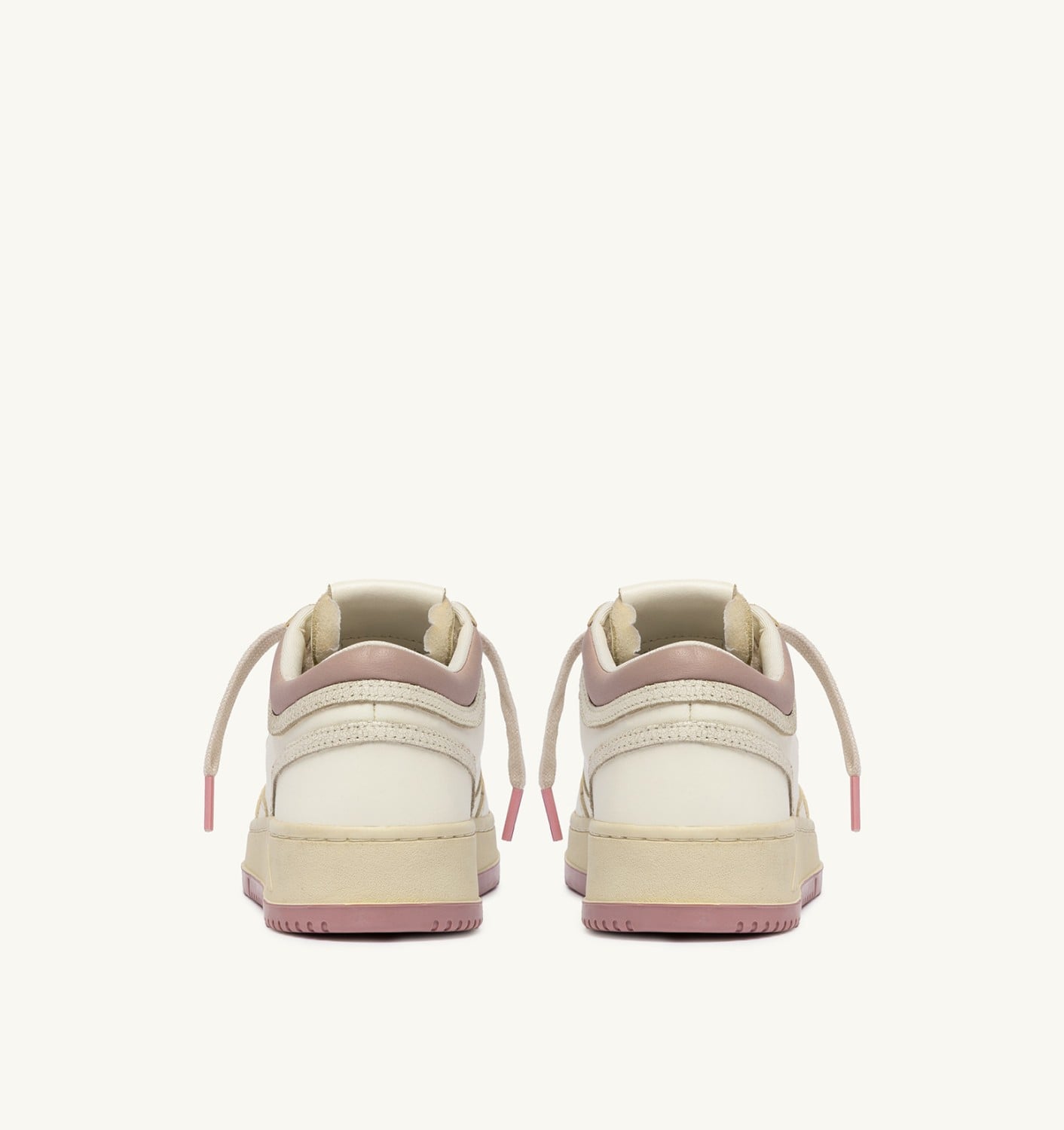 MED-WAY SNEAKERS IN LEATHER COLOR MARSHMALLOW AND ZEPHYR