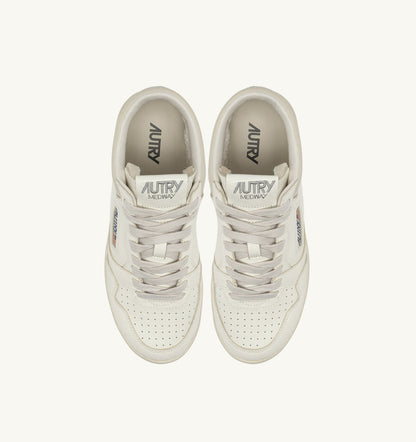 MED-WAY SNEAKERS IN LEATHER COLOR MARSHMALLOW AND WHITE