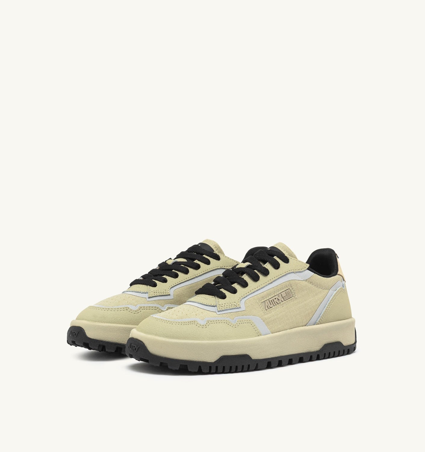 WILDPACE LOW SNEAKERS IN RIPSTOP NYLON AND LEATHER COLOR TIDAL FOAM AND REFLEX