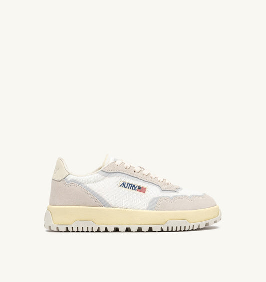 WILDPACE LOW SNEAKERS IN WHITE AND MARSHMALLOW DRAGON MESH AND SUEDE