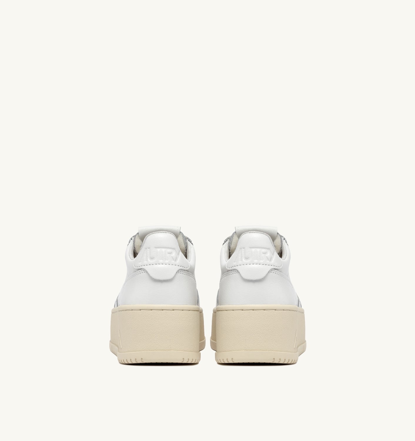 MEDALIST PLATFORM SNEAKERS IN WHITE LEATHER