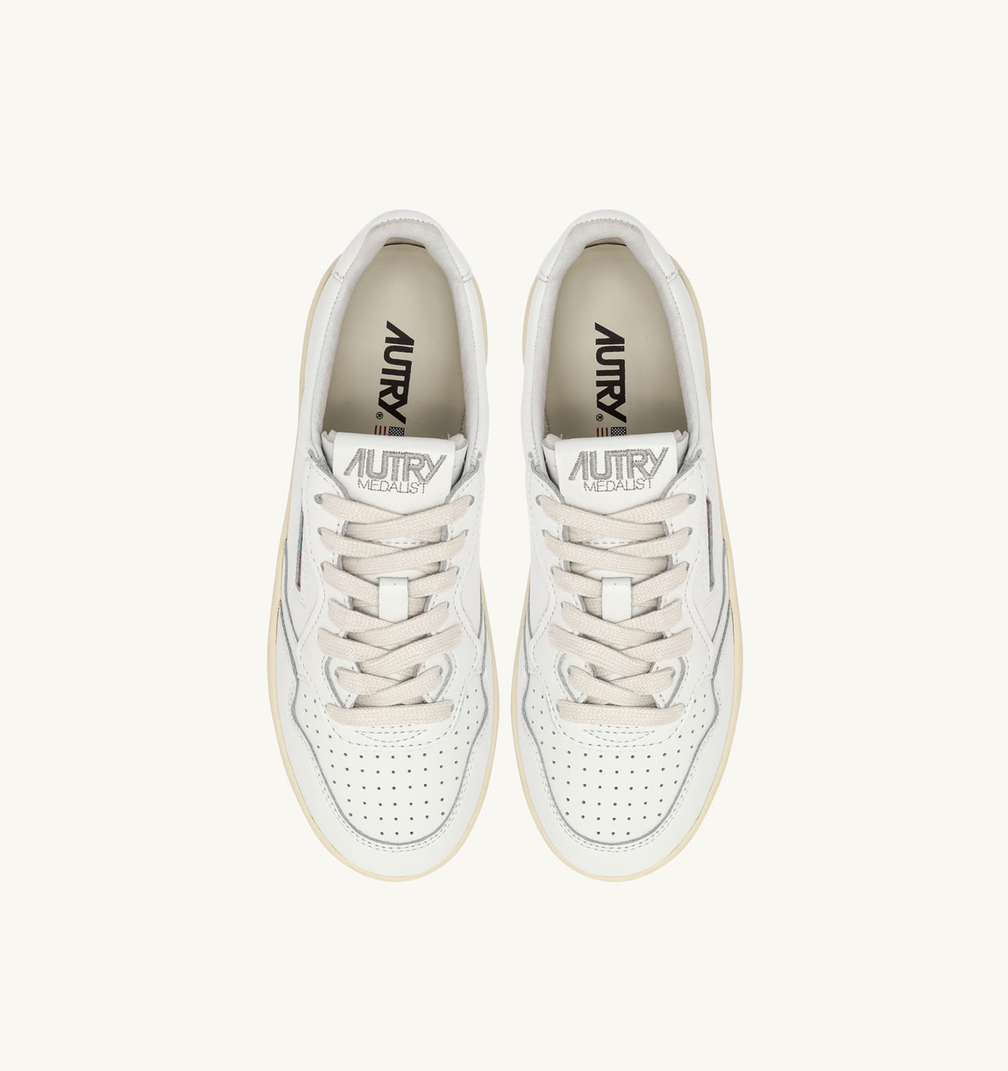 MEDALIST PLATFORM SNEAKERS IN WHITE LEATHER