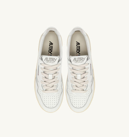 MEDALIST PLATFORM SNEAKERS IN WHITE LEATHER